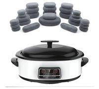 Hot Stone Massage Kit - 27 Pcs Natural Basalt Stones with Digital Heater for Home Spa Relaxation & Muscle Pain Relief