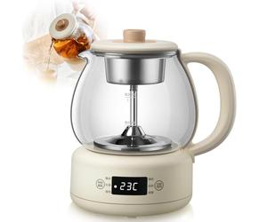 Hot Tea Maker Machine, 1l Multi-Functional Health Pot with 8-Hour Keep Warm & Boil-Dry Protection, 600w High Borosilicate Glass Teapot for Home & Office