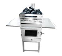 Hot Tent Stove Camping Folding Wood Stove Charcoal Firewood Storage Sauna Tent Heating Portable Burning(Silver)