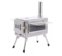 Hot Tent Stove Picnic Cubic Folding Cooking Tent Sauna Camp Solo Fireplace Portable Wood Stove Cassette Furnace(White)