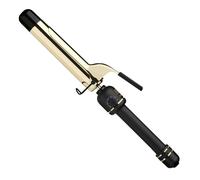 HOT TOOLS New and Improved 24K Gold Professional 1.25" Extended Barrel Curling Iron with Clamp for Tousled Curls | 24K Gold Technology for Long-Lastin