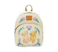 Hot Topic Loungefly Disney The Lion King Simba & Nala Floral Mini Backpack, Brown