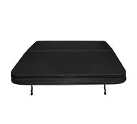 Hot Tub Cover Spa Lid 220cm x 220cm Square Black Hard Top Weatherproof PVC Leather Foam 25KG/m3 Density Galvanized C-Channel UV Mildew Flame Resistant 4 x Lock Down Straps With Keys 6 Lifting Handles