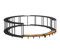 vidaXL Hot Tub Surround with Storage and Wooden Step Black Poly Rattan