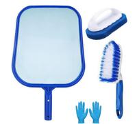 Hot Tub Net for Cleaning, Swimming Pool Nets for Cleaning, Pool Skimmer Net, Pools Clean Kit with Paddling Pools Brush and Scrubber Pad, Fine Mesh Skimmer for Spa, Pond, Fountain, Spa Accessories
