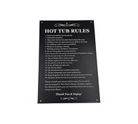Hot Tub Rules Sign - Black & White/Blue & White for Outdoor Use with Health and Safety Points, Ideal for Holiday Accommodation, Made from 3mm Waterproof Acrylic, 290mm x 195mm