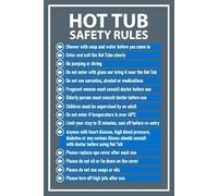 Hot tub safety rules, safety sign - 3mm Aluminium sign (600mm x 400mm)