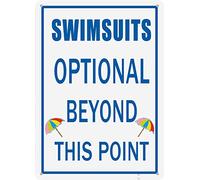 Hot Tub Signs Swimsuits Optional Beyond This Point Metal Tin Sign Pool Rules Sign Funny Pool Outdoor Metal Sign Clothing Optional No Nude Sunbathing Bikini Tops Optional Beyond This Point Sign 8x12 In