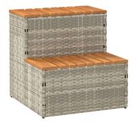 Hot Tub Step Outdoor Step Wooden Spa Step Poly Rattan and Solid Acacia vidaXL