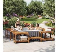 vidaXL Hot Tub Surround Brown 230 x 230 cm Solid Acacia Wood, Outdoor Surround, Square, Modern Design, Hot Tub Enclosure, Functional Structure, Weather Resistant, Elegant Retreat