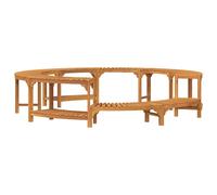 vidaXL Hot Tub Surround Ø275 x 55.5 cm – Brown Solid Acacia Wood, Modern Circular Enclosure