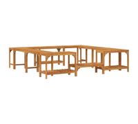 vidaXL Hot Tub Surround Brown 230 x 230 cm Solid Acacia Wood, Outdoor Surround, Square, Modern Design, Hot Tub Enclosure, Functional Structure, Weather Resistant, Elegant Retreat