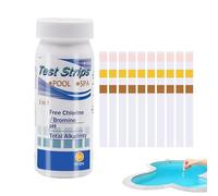 Hot Tub Test Strips, 3 Way Pool Water Testing Kit, 50 Strips Pool And Spa Test For PH, Total Alkalinity, Total Hardness, Chlorine, Multi-Functional Testing Strip For Water, Swimming Pools