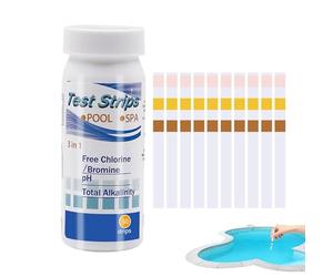 Hot Tub Test Strips, 3 Way Pool Water Testing Kit, 50 Strips Pool And Spa Test For PH, Total Alkalinity, Total Hardness, Chlorine, Multi-Functional Testing Strip For Water, Swimming Pools