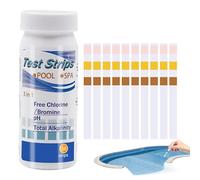 Hot Tub Test Strips, 50 PH Test Strips, 3 Way SPA Tests Strip For Hot Tub, Swimming Pool Water Testing Kit, Easy To Read Pool Testing Strip For PH, Chlorine, Alkalinity, Hardness