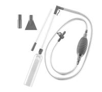 Hot Tub Vacuum, 10 FT Manual Cordless Pool Fish Tank Water Change Vacuum Cleaner, Handheld Spa Vac with Squeeze Bulb, 2 Nozzles, Flexible Hose for Cleaning Dirt and Debris Grey Long