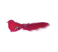 Hot Velvet Bird With Glitter And Clip 20Cm 3 Pack - Pink