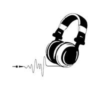 Hot Vinyl Wall Decals DJ Headphones Audio Music Pulse Decal Art Mural Home Decoration Removable Wall Sticker for Music Small - 57x65cm