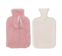 Hot Water Bag 2000ML High Density Injection Hot Water Bottle with Soft Cover for Winter Pain Relief and Warmth Natural Rubber Material 2L Capacity (Pink)