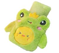 Hot Water Bag, 500ML Hot Water Bag Heat Retention Good Sealing High Flexibility Cartoon Pattern Water Injection Hot Water Pouch for Home Yellow Green 500ML