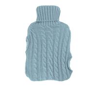 Hot Water Bag Rubber Explosionproof Large Hand Warming Bag with Twist Knit Cover Pain Relief for Menstrual Cramps Muscle Soreness Natural Premium Insulated Rubber 2000ML (Light Blue)