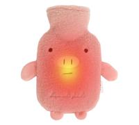 Hot Water Bottle 1 Litre - Soft Material with Design | With Fleece Cover | Travel School Camping Women Men | Winter Warmth for Legs, Hands, Neck and Neck