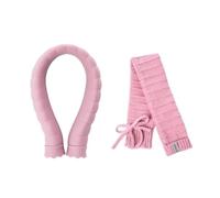 Hot Water Bottle 1 Set Scarf Hot Water Bottle Solid Color U-Shaped Bag Anti-Leakage Dispel Coldness(Pink)