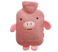 Hot Water Bottle 1000/2000ML Cartoon Animals Hot Water Bottle with Fluffy Cover Rubber Bag Warm Relaxing Safe Heat Plush Tummy Warmers(PK2)