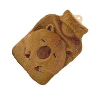 Hot Water Bottle 1000 ml - Leak-Proof Capybara Shape Heat Retention 25 x 18 cm Hot Water Bag for Neck Back School Shoulder Camping Legs Travel Hand Men Children Women