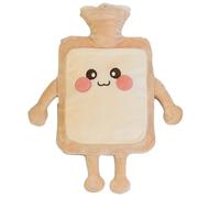 Hot Water Bottle 1000ML Hot Water Bag with Cute Toast Bread Plush Cover Large Rubber Hot Water Bottle Hand Warmer for Pain Relief Gift for Women, Girls Style 2