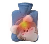 Hot Water Bottle - 1000ml Winter Hots Bag, Cartoon Warm Bottles, Large Capacity Bed Heating Pad, Plush Hotes Waters Container, Comfortable Warmer Bottlees | Soft Cover Bags for Sleeping Feet Waist Pai