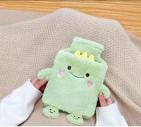 Hot Water Bottle, 1L Hot Water Bottle with Plush Cover, Warm Waters Bag, Leakproof Rubber Bottles for Warm Hands, Feet or Bed, Cosy Winter Warmer Gift for Women, Kids (Dinosaur)