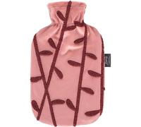 Hot Water Bottle 2.0 Litre with Fluffy Cover Thermoplastic Pink Floral Design