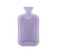 Hot Water Bottle 2 Litre Ribbed Both Sides, BS1970:2012 Certified, 5 Year Guarantee, Natural Rubber, Period Pain Back Pain Relief, Cassandra (Purple)