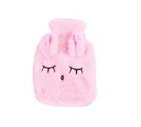 Hot Water Bottle 2 PCS Portable Plush Rabbit Hand Po Warm Water Bottle Stress Pain Relief Therapy Warmer Girls Pocket Feet Hot Bag(Pink Color)