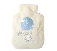 Hot Water Bottle 250/500/750ML Hot Water Bottle Plush Cartoon Bear Rabbit Animal Pattern Thick Bag Hand Feet Winter Warm(17 750ml)
