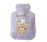 Hot Water Bottle 250/500/750ML Hot Water Bottle Plush Cartoon Bear Rabbit Animal Pattern Thick Bag Hand Feet Winter Warm(16 500ml)