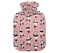 Hot Water Bottle, 2L Large Hot Water Bag with Soft Plush Cover Panda Ballet Dancer, Leak Proof Screw Plug Best for Winter Sports Outdoors Back Neck and Leg Cold Muscle Pain and Cramps