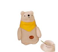 Hot Water Bottle 2pcs 1000ML Hot Water Bottle Bag Girls Plush Shoulder Hand Warmer Heat Pack Warm Belly Instant Winter Heating Pad(Bear)