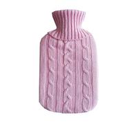 Hot Water Bottle 2PCS 2L Large Knitted Hot Water Bag Cover Warm -Proof Cold-Proof Heat Preservation Bottle for Keep(Pink)