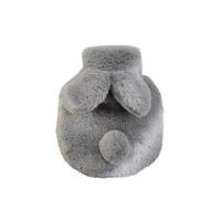 Hot Water Bottle 2PCS 300ML Cute Plush Rabbit Hot Water Bag with Cover for Winter Hand Feet Warmer Explosion-Proof Reusable Jug Bottle for(Light Grey)