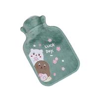 Hot Water Bottle 2PCS Tummy Warmers Hot Water Bottle Rubber Bag Cartoon Warm Relaxing Safe Heat Cold Large Plush Cloth(9)
