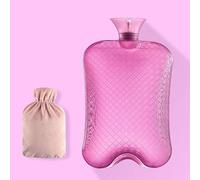 Hot Water Bottle 3L, Hot Water Bag for Pain Relief, Menstrual Cramps, Neck and Shoulders, Hot Cold Pack for Hot and Cold Therapy and Feet Warmer, Silicone Hot Water Bottle(Pink,A)