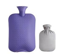 Hot Water Bottle 3L, Hot Water Bag for Pain Relief, Menstrual Cramps, Neck and Shoulders, Hot Cold Pack for Hot and Cold Therapy and Feet Warmer, Silicone Hot Water Bottle(Purple,B)
