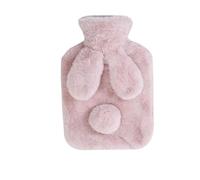 Hot Water Bottle 500/1000ml Hot Water Bottle Soft Cover Rabbit Shape Cute Warm Bag Keep in Winter Portable Hand Warmer Supplies(Pink 1000ML)