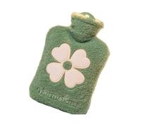 Hot Water Bottle 500/1000ML Water Bottle Warm Belly Hands Bag Hand Warmer Flower Hot(Green-500ml)