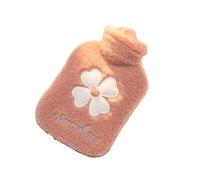 Hot Water Bottle 500/1000ML Water Bottle Warm Belly Hands Bag Hand Warmer Flower Hot(Pink-500ml)