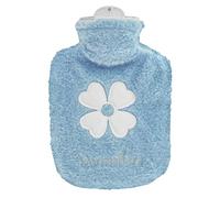 Hot Water Bottle, 500ml Small Hot Water Bottle with Cover Warm Water Bag with Soft Premium Faux Fur Cover 2-in-1 Water Bag for Cold & Hot Compress Mini Hot-Water Bag for Women Seniors Children Blue