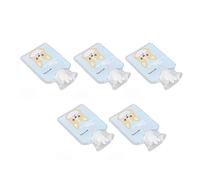 Hot Water Bottle Bag 5Pcs Thickened Explosion Proof PVC Leakage Proof Wide Mouth Warm Water Bag for Body Warmth and Comfort (Blue Dog Pattern)