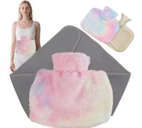 Hot Water Bottle Belt Hot Water Bottle with Cover Long 130 cm, Plush Hot Water Bottle Belt 1.5 L Large, Hot Water Bottle for Neck Shoulder Back Waist Hot Water Bottle Bed Bottle Cuddly for Women